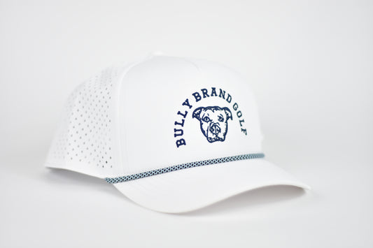 BBG Nylon Rope Snap Back Hat - White/Navy