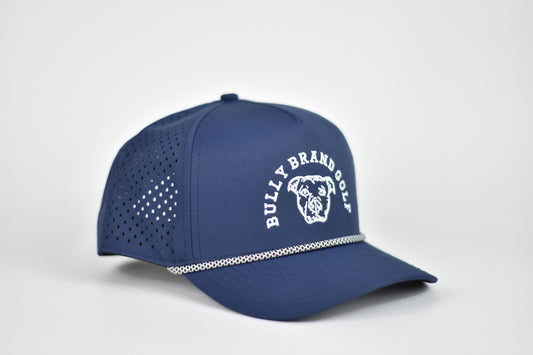 BBG Nylon Rope Snap Back Hat - Navy/White